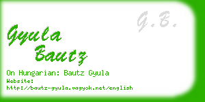 gyula bautz business card